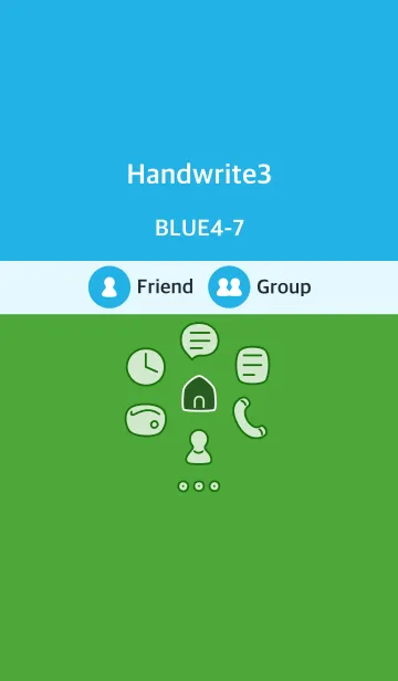 [LINE着せ替え] 手書き3 ブルー4-7の画像1