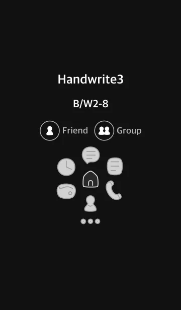 [LINE着せ替え] 手書き3 黒/白2-8の画像1