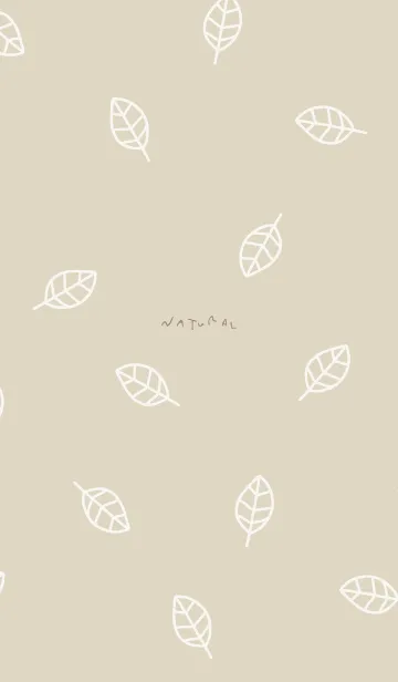 [LINE着せ替え] 白い葉っぱ ベージュ5の画像1