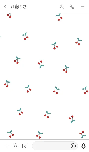 [LINE着せ替え] さくらんぼ(韓国語) -white red-の画像3