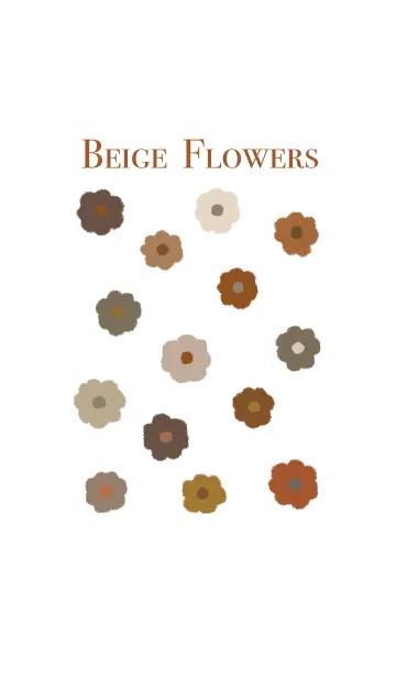 [LINE着せ替え] YUKANCO beige flowersの画像1