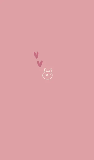 [LINE着せ替え] くすみピンクうさぎ♡ミルクホワイトの画像1