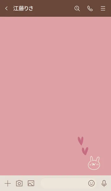 [LINE着せ替え] くすみピンクうさぎ♡ミルクホワイトの画像3