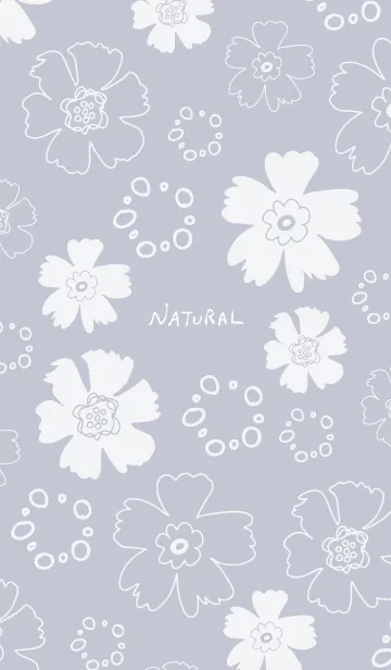 [LINE着せ替え] ナチュラル 花と丸 パープルの画像1