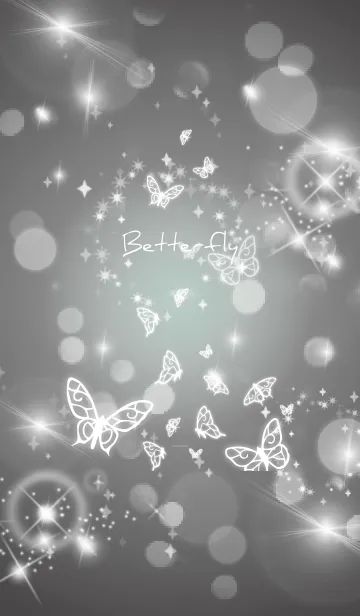 [LINE着せ替え] グレー : 運気UP幻想的な蝶の画像1