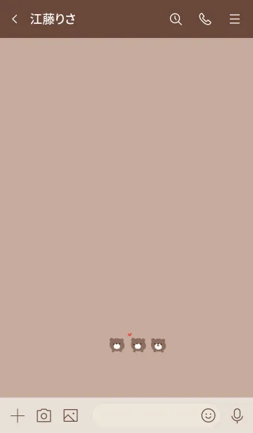 [LINE着せ替え] 三匹のクマ。ベージュ。の画像3