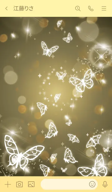 [LINE着せ替え] ゴールド : 運気UP幻想的な蝶の画像3