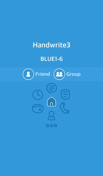 [LINE着せ替え] 手書き3 ブルー1-6の画像1