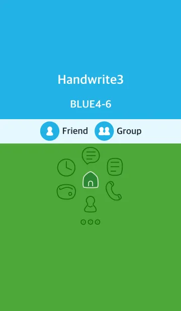 [LINE着せ替え] 手書き3 ブルー4-6の画像1