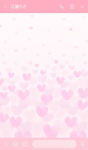 [LINE着せ替え] 水彩ピンクハートスマイル6の画像3