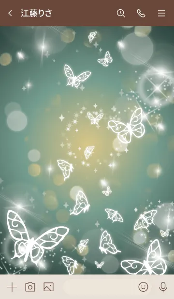 [LINE着せ替え] ベージュカーキ : 運気UP幻想的な蝶の画像3