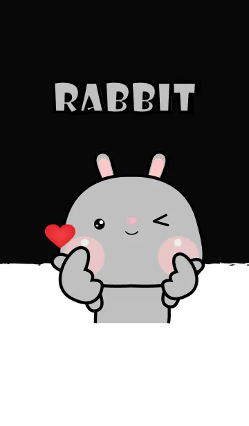 [LINE着せ替え] Grey Rabbit cutie Theme (JP)の画像1
