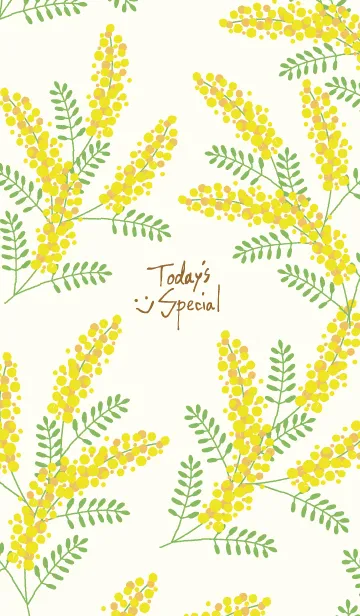 [LINE着せ替え] ミモザ 黄色 スマイル3の画像1