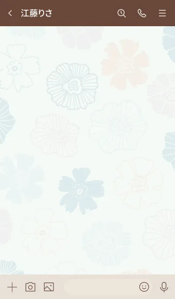 [LINE着せ替え] くすみカラー 花畑 ブルー4の画像3