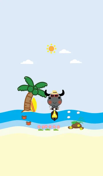 [LINE着せ替え] Simple Sea buffalo theme (JP)の画像1