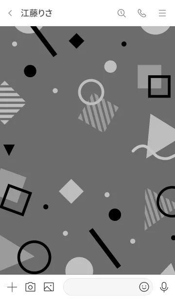 [LINE着せ替え] Abstract Geometric Grayscale 8の画像3