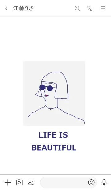 [LINE着せ替え] LIFE IS BEAUTIFUL =navy gray=の画像3