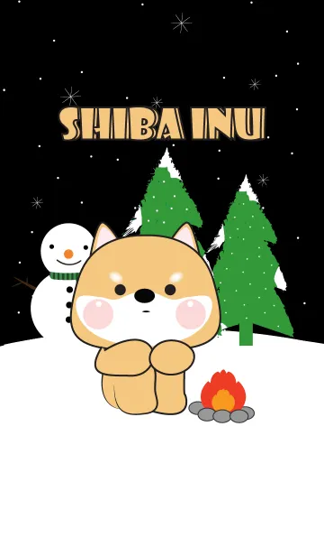 [LINE着せ替え] Shiba Inu In Winter Season Theme (JP)の画像1