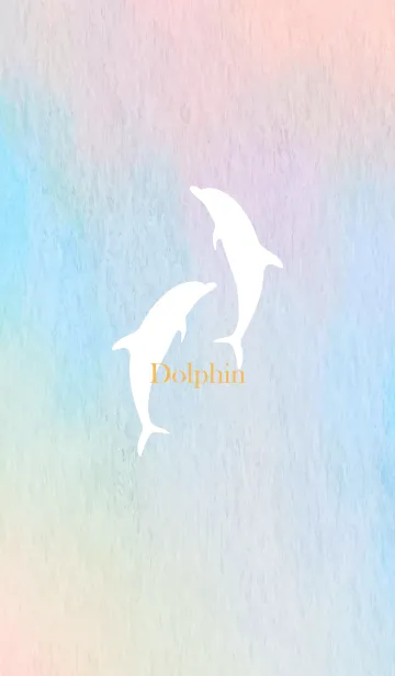 [LINE着せ替え] Watercolor background and dolphins 7.の画像1