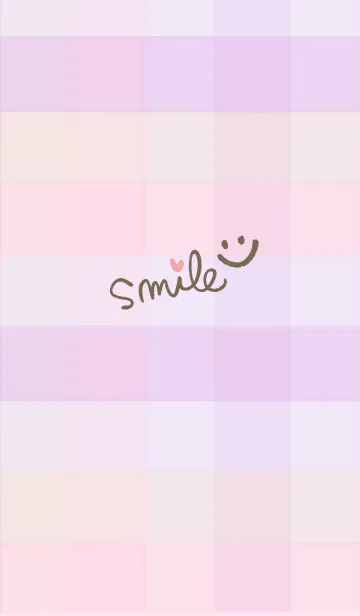 [LINE着せ替え] ピンク色チェック-スマイル11-の画像1