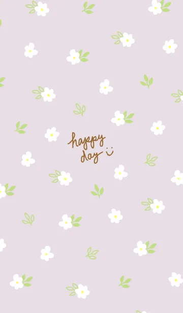 [LINE着せ替え] 白い小花 パープル5の画像1