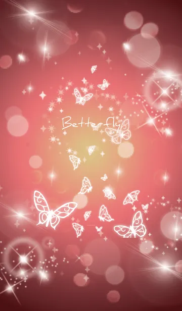 [LINE着せ替え] ベージュとピンク : 運気UP幻想的な蝶の画像1