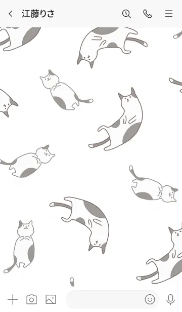 [LINE着せ替え] ゆるだら猫・だらだらホワイトの画像3