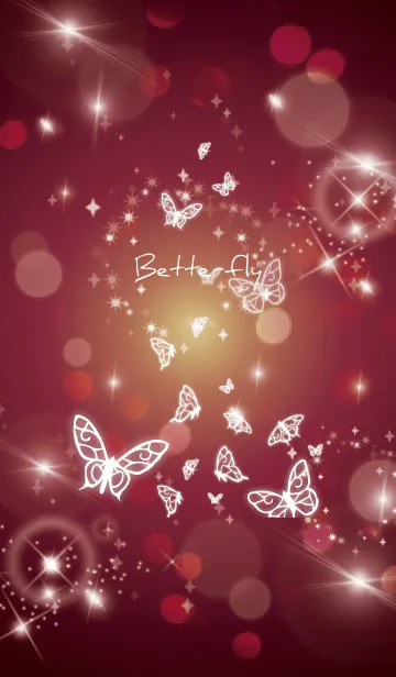 [LINE着せ替え] ボルドー : 運気UP幻想的な蝶の画像1