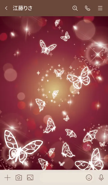 [LINE着せ替え] ボルドー : 運気UP幻想的な蝶の画像3
