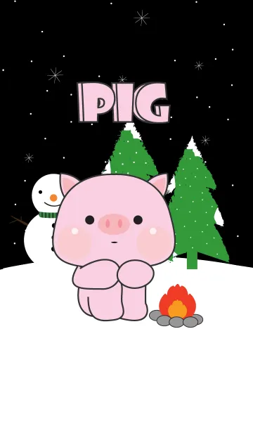 [LINE着せ替え] Pig Pig In Winter Season Theme (JP)の画像1