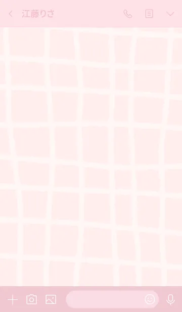 [LINE着せ替え] 手書きチェック スマイル ピンク10の画像3