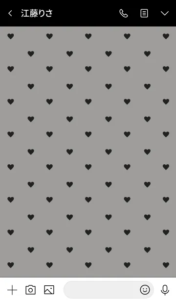 [LINE着せ替え] 黒ハートくすみグレー5の画像3