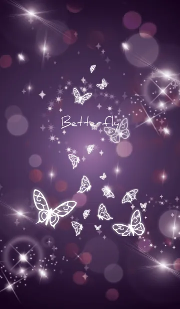 [LINE着せ替え] 紫 : 運気UP幻想的な蝶の画像1