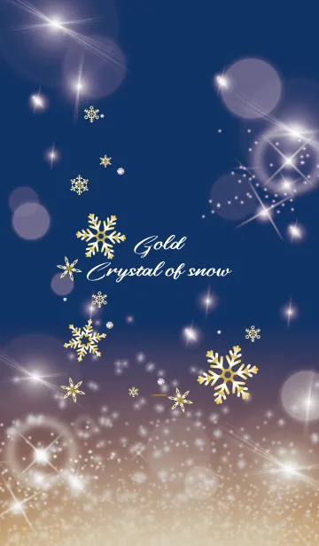 [LINE着せ替え] オレンジ : 幸運ゴールドの雪結晶の画像1