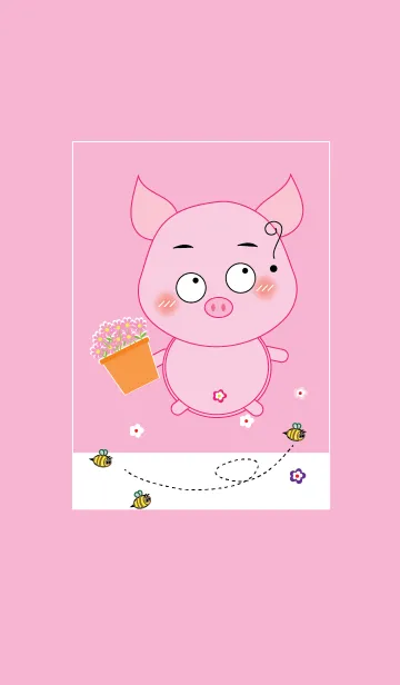 [LINE着せ替え] Simple cute pig theme v.5 (JP)の画像1