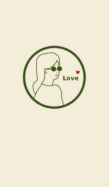 [LINE着せ替え] LOVE GIRL (#15/dustygreen beige)の画像1