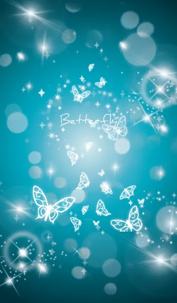 [LINE着せ替え] 青 : 運気UP幻想的な蝶の画像1