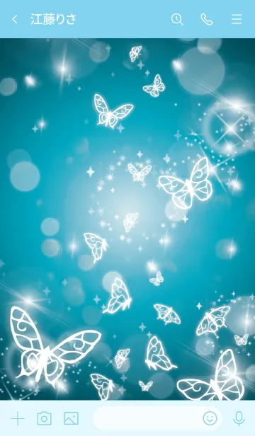 [LINE着せ替え] 青 : 運気UP幻想的な蝶の画像3