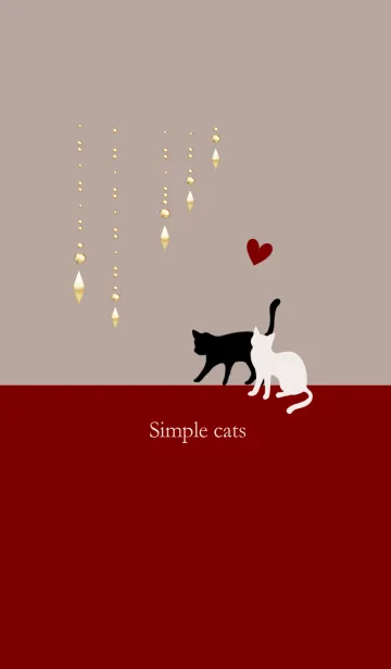 [LINE着せ替え] シンプルモダン猫・大人レッドベージュの画像1