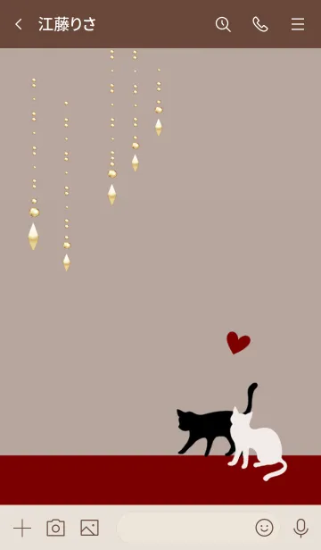 [LINE着せ替え] シンプルモダン猫・大人レッドベージュの画像3