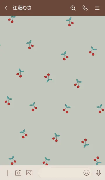 [LINE着せ替え] さくらんぼ / dustygreen beigeの画像3