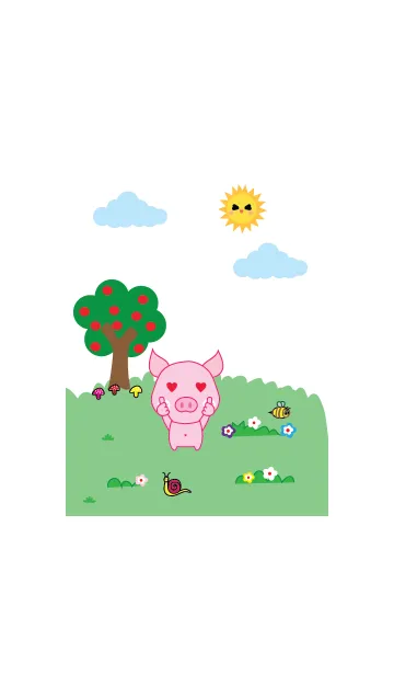 [LINE着せ替え] Simple cute pig theme v.3 (JP)の画像1