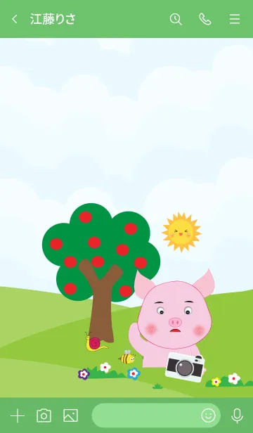 [LINE着せ替え] Simple cute pig theme v.3 (JP)の画像3