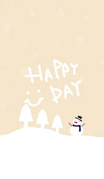 [LINE着せ替え] 雪降る-ベージュ-＠冬特集6の画像1