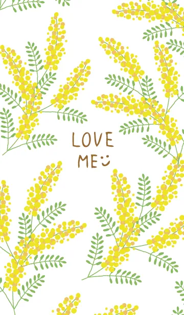 [LINE着せ替え] ミモザ 白 スマイル4の画像1