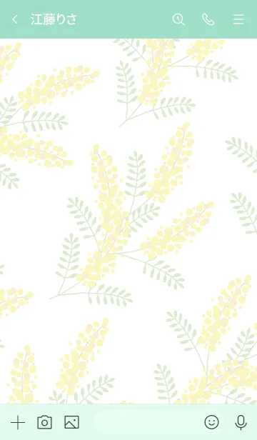 [LINE着せ替え] ミモザ 白 スマイル4の画像3