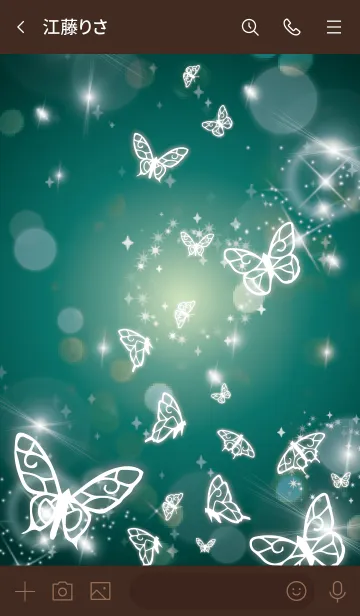 [LINE着せ替え] 茶色と緑 : 運気UP幻想的な蝶の画像3