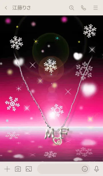 [LINE着せ替え] イニシャル M&F(ピンク3)の画像3