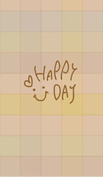 [LINE着せ替え] ベージュチェック-スマイル19-の画像1