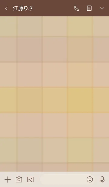 [LINE着せ替え] ベージュチェック-スマイル19-の画像3